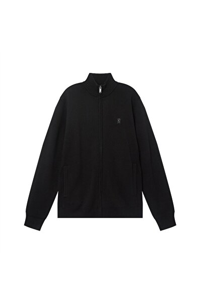 Giordano Men's Regular Fit Texture Stitch Mock Neck Full Zip Cardigan