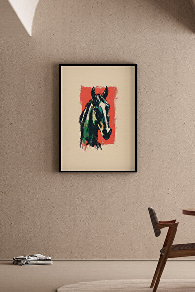 Artiera Εκφραστική ζωγραφική αλόγων με πινέλο, καλλιτεχνικό μοντέρνο σαλόνι -...