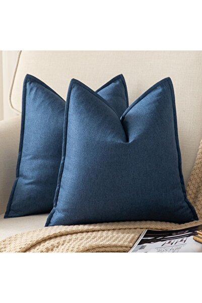 Dotail Set of 2 Yaertun decorative pillowcases, textured, minimalist design, ...