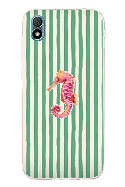 FLAMENKO حافظة هاتف شفافة بنمط حصان البحر متوافقة مع هاتف هواوي Y5 2019