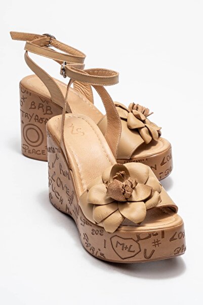 Zeynep Sıradağlı Harold Women's Genuine Leather Sandals Caramel