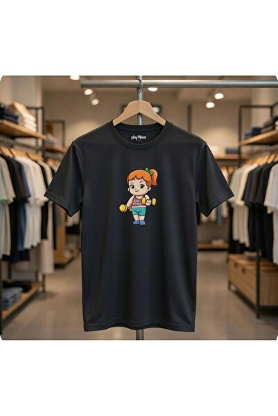 playwear Γυναικείο μπλουζάκι με στάμπα αλτήρων, 100% βαμβάκι, κανονική εφαρμο...