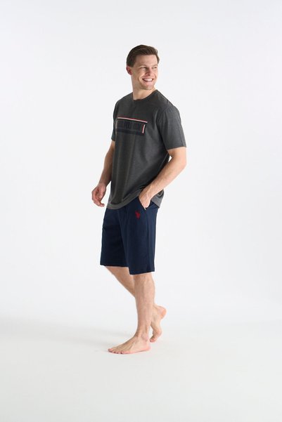U.S. Polo Assn. 26Y Men's Anthracite Melange Shorts Set