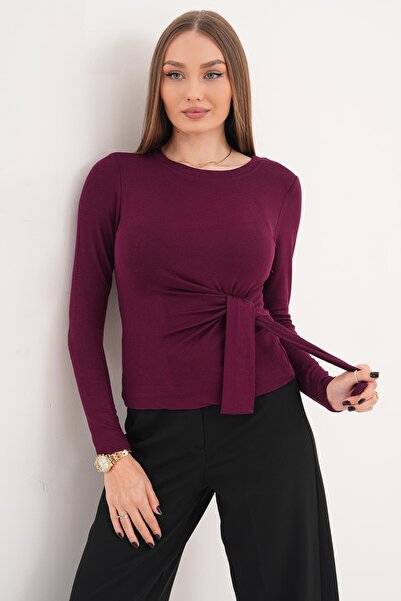 ŞİMAL Women's Side Tie Detailed Long Sleeve Blouse 260320