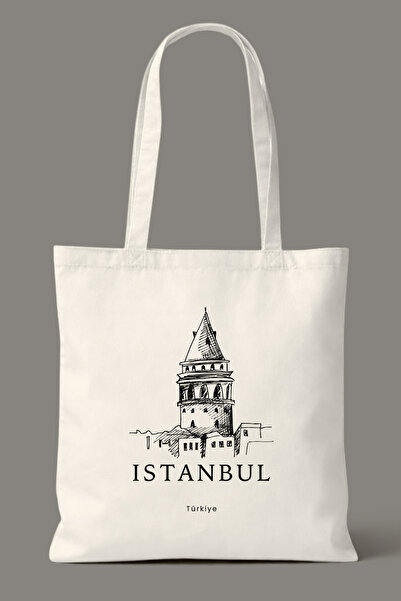 Hayali Şeyler Τσάντα από ύφασμα με στάμπα Istanbul Galata Tower - Καθημερινή ...