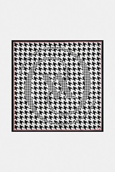 Vakko Twill İpek Eşarp - 27263 - Siyah Kırmızı