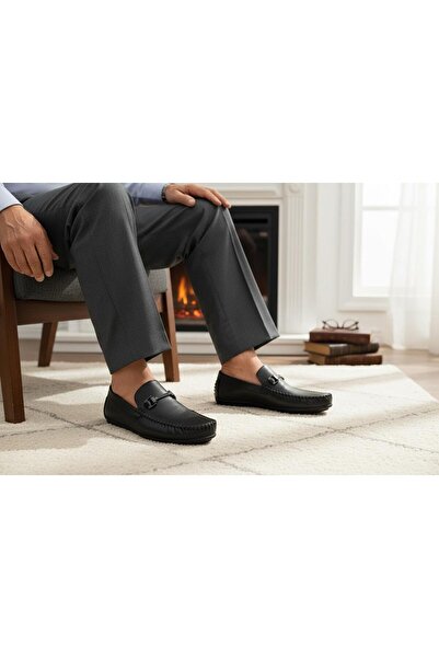 BAYRAMOĞLU KUNDURA BYK MODESA 286 Справжня шкіра Чорна пряжка Стильні та зруч...