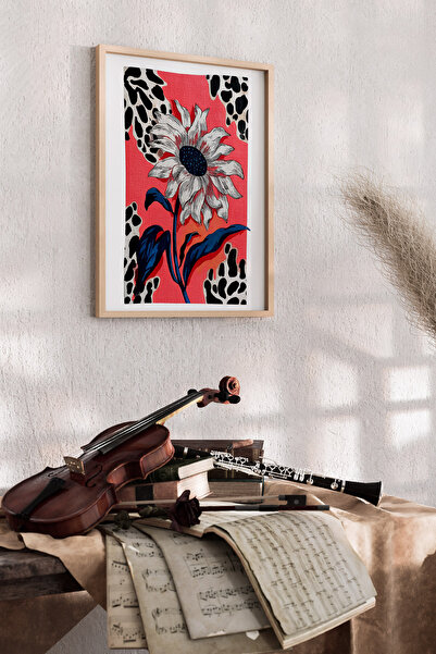 Artiera Κοραλί ζωγραφισμένο στο χέρι έργο τέχνης με λουλούδια, δώρο για τη γι...