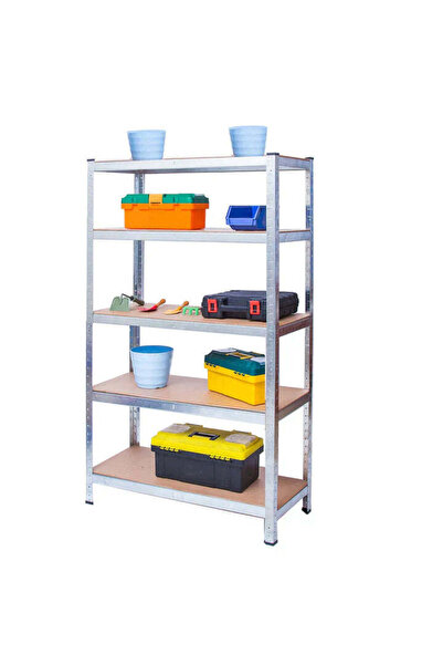 Vivendo Vivendo® Metal Storage Shelf, 5 MDF Shelves, 200x90x60cm, 175 kg/Shel...