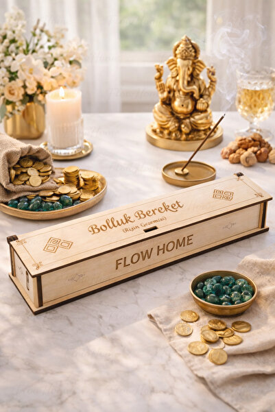 Flow Home Doğal Bolluk Bereket Tütsü ,40 Adet Ahşap Kutulu Çubuk Tütsü, 60 Da...