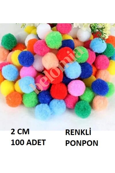 Belomia Home Collection 2 CM 100 Adet Renkli Ponpon