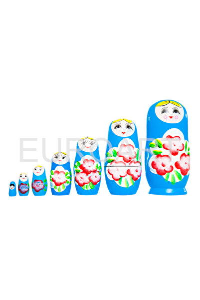decotoys Matrioska albastra 7/set