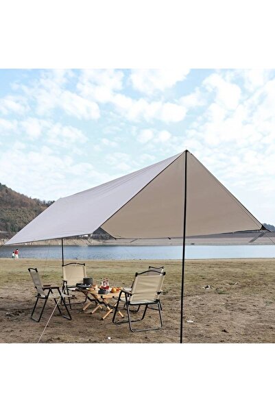 Vivendo Waterproof shade tent canopy, UV protection, 2 metal poles, gray, 3m ...