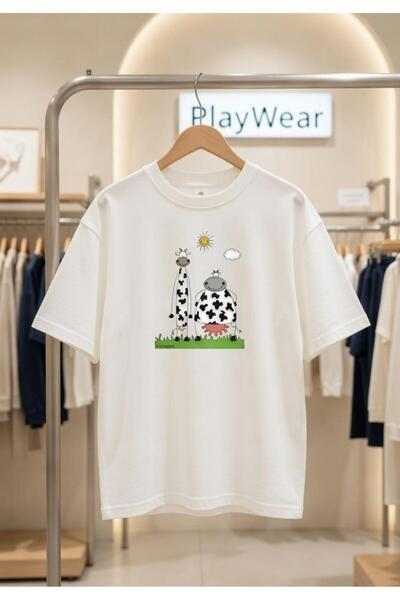 playwear Tricou cu imprimeu Vacă Dalmată, 100% bumbac, croială normală