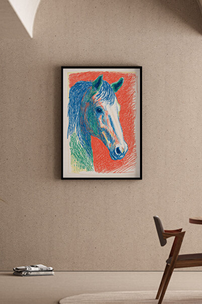 Artiera Ζωγραφική εικόνα αλόγου σε ζωηρά χρώματα, μοντέρνο διακοσμητικό παιδι...