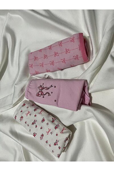 Berrak Üçlü külot pamuklu desenli