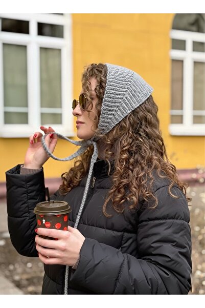 yucin Women's Gray Ash Color Knitted Beanie - Hand Knitted Stylish Headgear a...