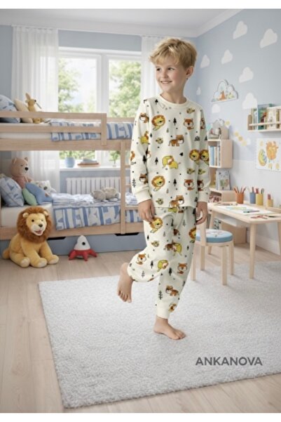 ANKANOVA Elmas Kids Момчешки комплект пижама от 100% памук с лъвски принт