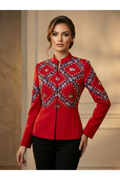HAUTE COUTURE AHMET ÖZCEYHAN TAŞ İŞLEMELİ, İPEK ASTARLI DİZAYN CEKET