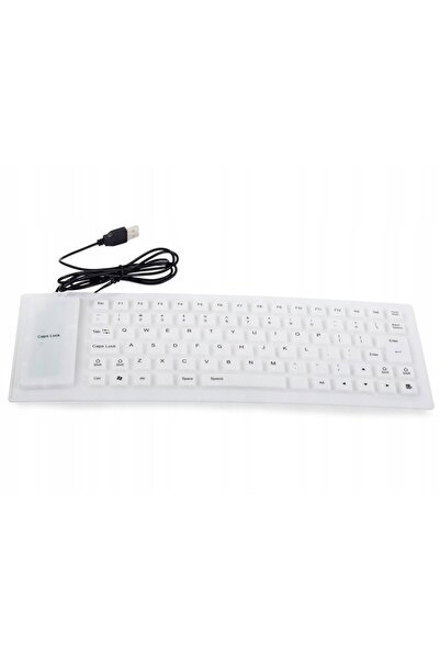 zola Tastatură flexibilă din silicon, albă cu USB, 35x13 cm