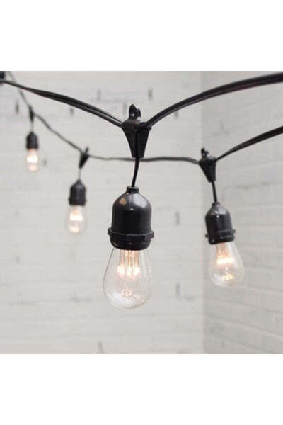 Vivendo Interconnectable light garland, E27 socket, IP65, 220w, 5 meters 10 b...