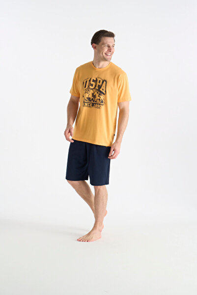 U.S. Polo Assn. Мъжки жълт комплект с шорти