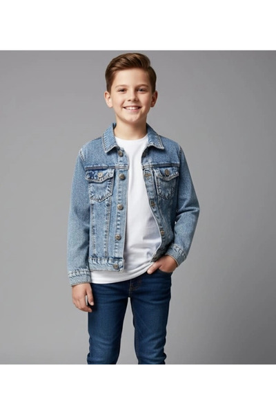Yonca Çocuk  SERCİNO Kids 99783 KIZ-ERKEK Pamuklu Kot Ceket