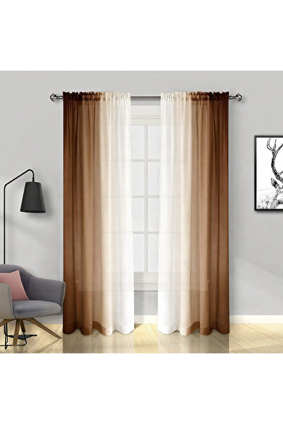 Dotail Set of 2 Miulee curtains, semi-transparent, 140 x 260 cm, gradient eff...