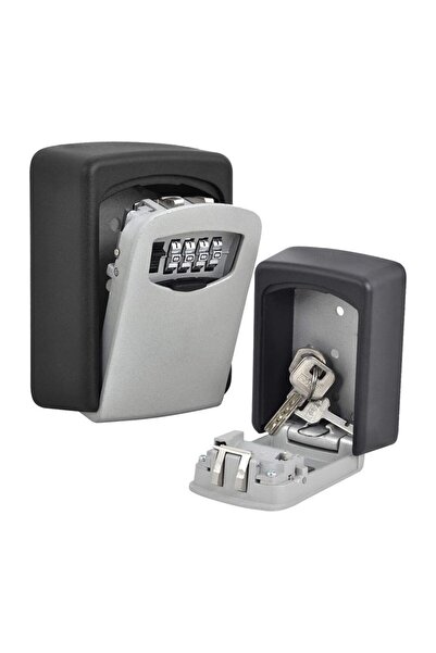 zola Key storage box, steel, with security code, black/grey, 11.5x4x9.5 cm