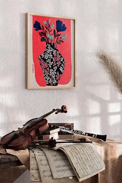 Artiera Κοραλί ζωγραφισμένο στο χέρι Λουλούδια σε Βάζο Δώρο για τη Γιορτή της...