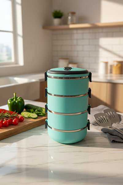 YAZICI 4-Layer Leak-Proof Food Thermos 2.4 Liter – Steel Inner Container, Vac...