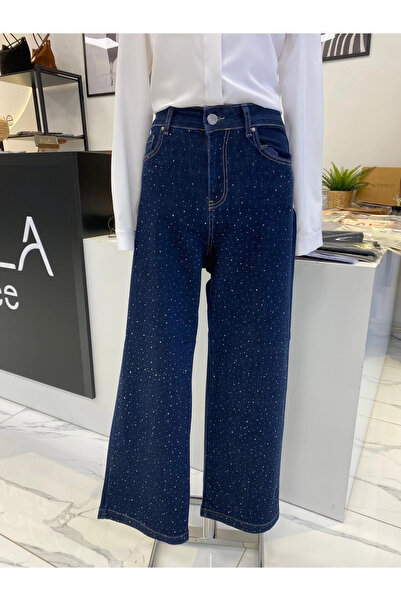 LA CARTE JEANS ÜZERİ TAŞLI PANTALON