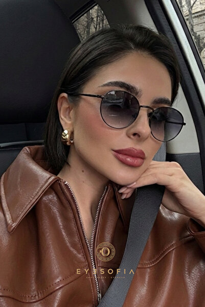 Eyesofia Marry Black Oval Unisex Metal Ultra Light Sunglasses with Uv400 Filter