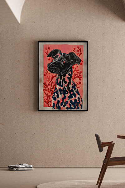 Artiera Ζωγραφική στον τοίχο με μοτίβο λουλουδιών κοραλλιών και σχέδιο σκύλου...