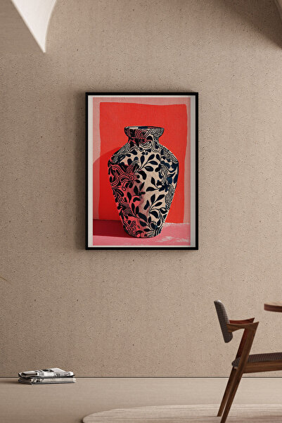 Artiera Εικόνα ζωγραφισμένη στο χέρι από κοράλλι με λουλουδάτο μοτίβο - Ζωγρα...