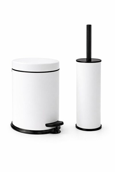 DrBambu 2’li Banyo Seti – Pedallı Çöp Kovası & Klozet Fırçası, Çıkarılabilir ...