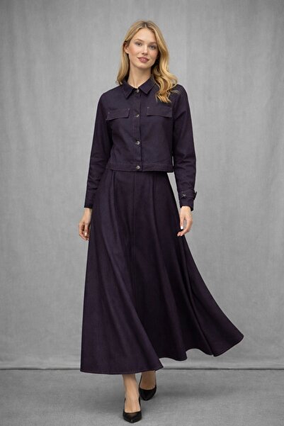 HİRAMİR Kadın İnce Denim Dokulu Ceketli Elbise Takım YZ2518