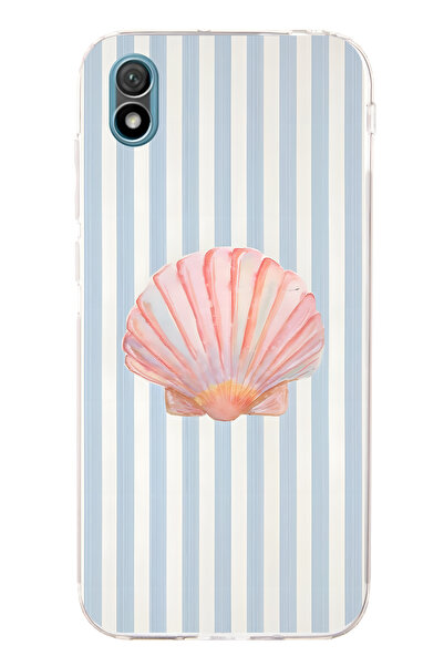 FLAMENKO حافظة هاتف شفافة بنمط صدفة البحر متوافقة مع هاتف هواوي Y5 2019