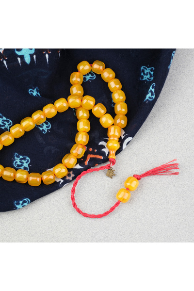 LapisDo سبحة أوماري من العنبر المضغوط بقطع قصير على شكل كبسولة، مقاس 8.5x9 مم...