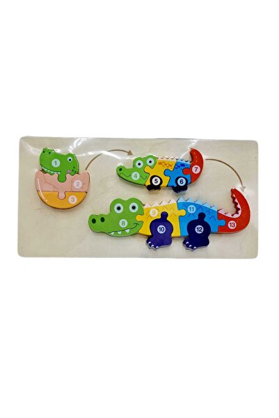 decotoys Ξύλινο παζλ εξέλιξης κροκόδειλου