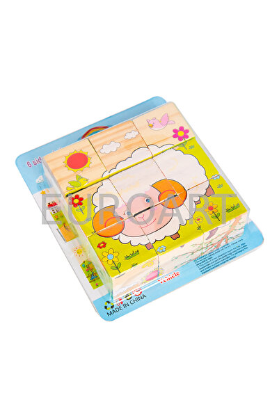 decotoys Puzzle lemn cub animale domestice