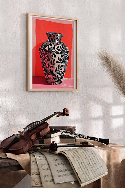 Artiera Εικόνα ζωγραφισμένη στο χέρι από κοράλλι με λουλουδάτο μοτίβο - Ζωγρα...