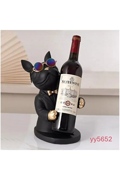 Flamex Bulldog Şaraplık Heykeli, Bulldog Köpek Şaraplık, Biblo Şarap Tutucu