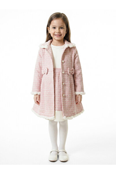 XO Kids Girl's 2-Piece Dress and Coat Set with Ribbon Detail and Shiny Fabric...