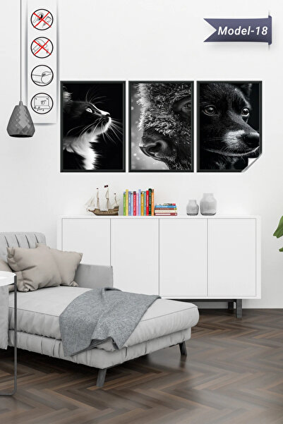 Akıllı Kağıt Statik Tutunma Özellikli Tablo - Poster Hayvan (Model- 18)