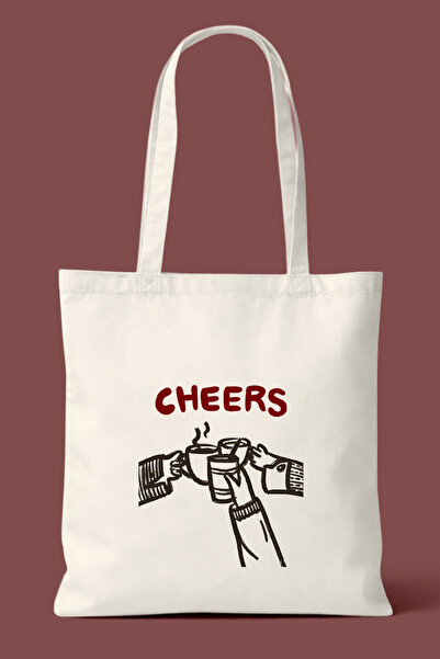 Hayali Şeyler Cheers Printed Cloth Bag - Daily Shoulder Bag