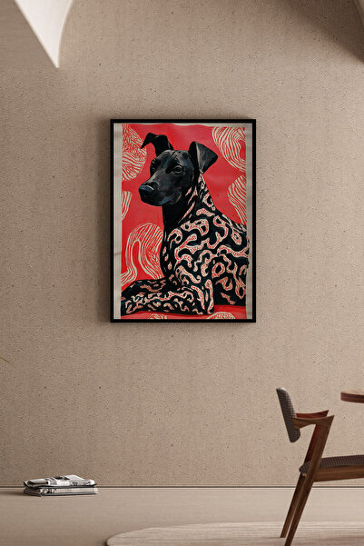 Artiera Ζωγραφική στο χέρι με μοτίβο λουλουδιών κοραλλιών και σκύλου ταχίνι -...