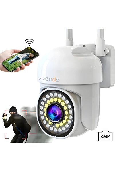 Vivendo Camera de supraveghere WiFi pentru exterior Vivendo® 3 MP HD, Vedere ...