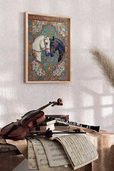 Artiera Τιρκουάζ ζωγραφική με μοτίβο Ιζνίκ, έθνικ διακοσμητικό σαλόνι - Ζωγρα...