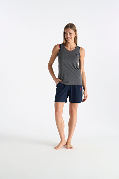 U.S. Polo Assn. Licensed Women's Anthracite Melange Shorts Set 20205